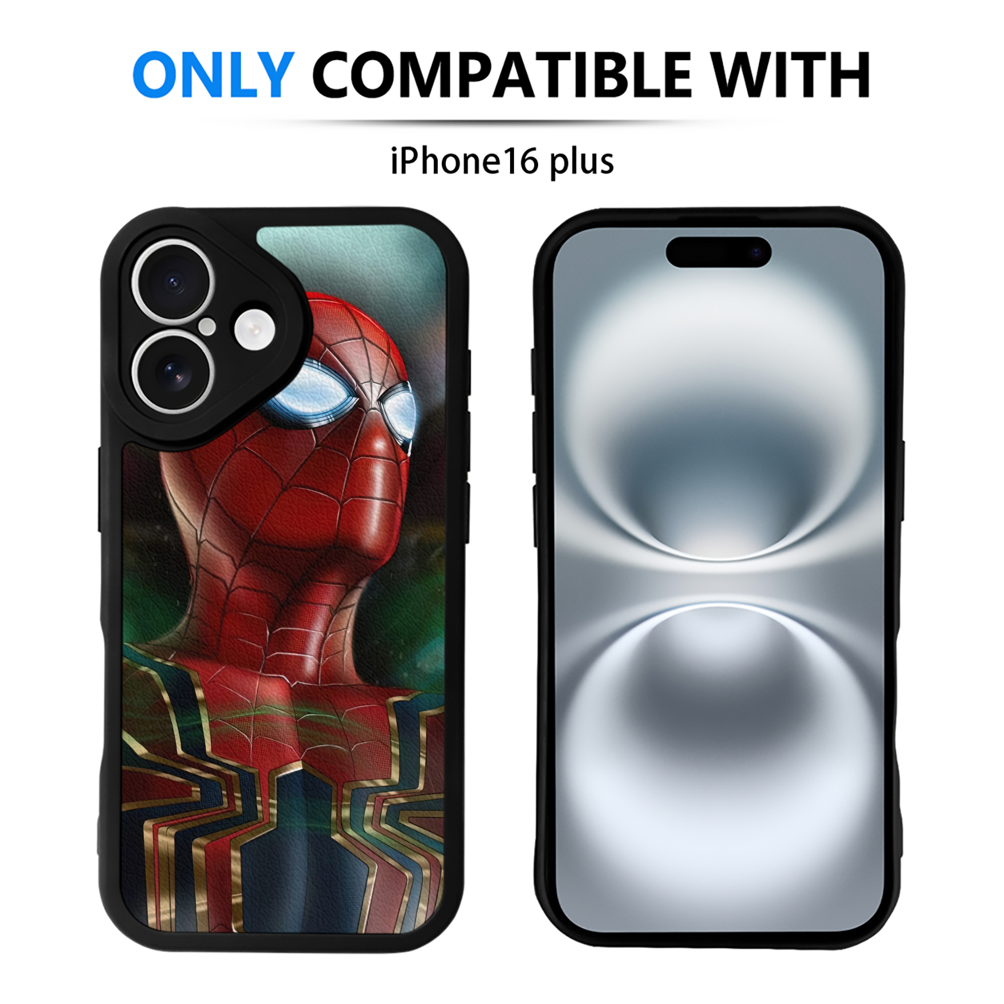 （画像用） Spider Man スパイダーマン 【iPhone 16シリーズ対応】シリコンスマホケース（レザー調） 材質：シリコン